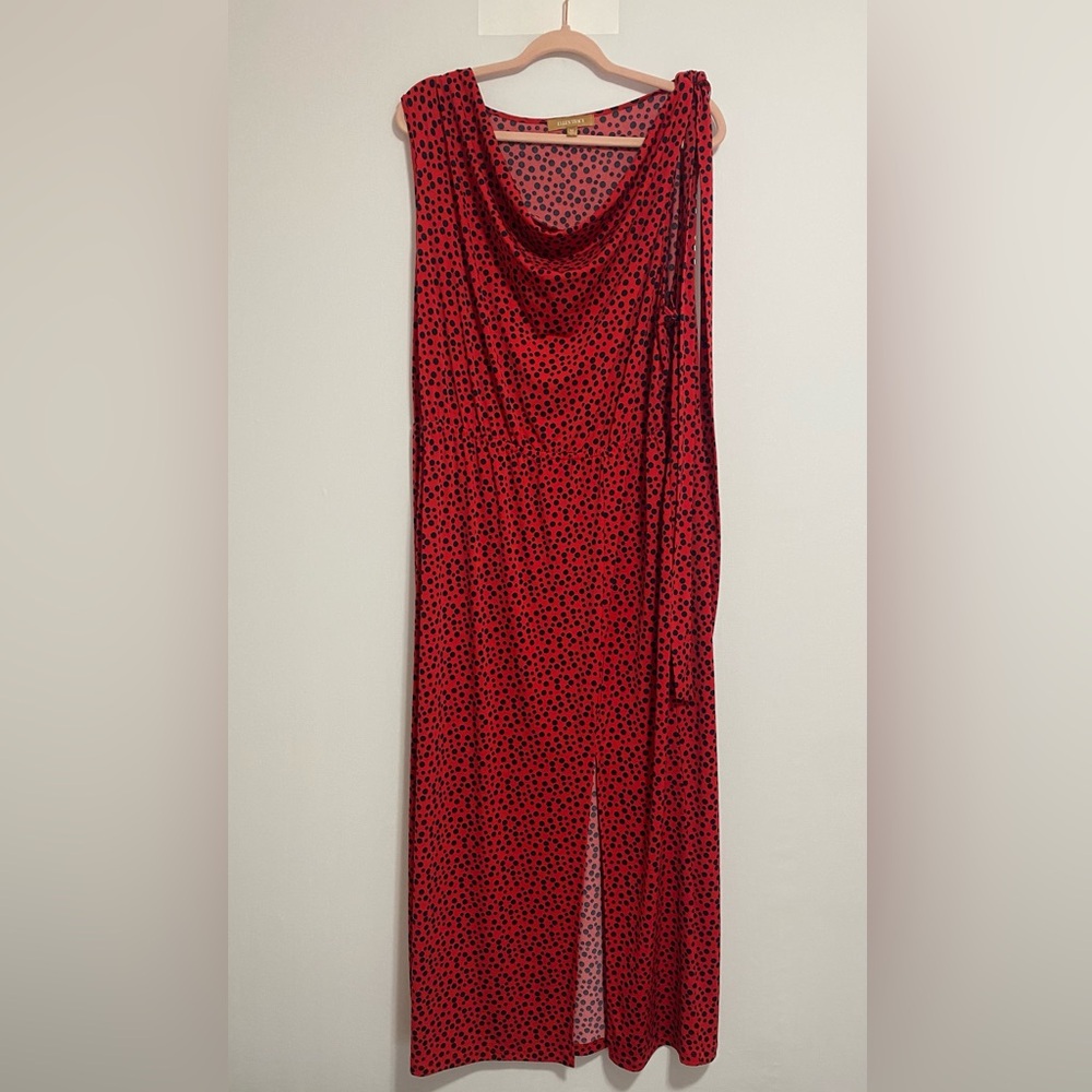 Ellen Tracy Red and Black Maxi Dress